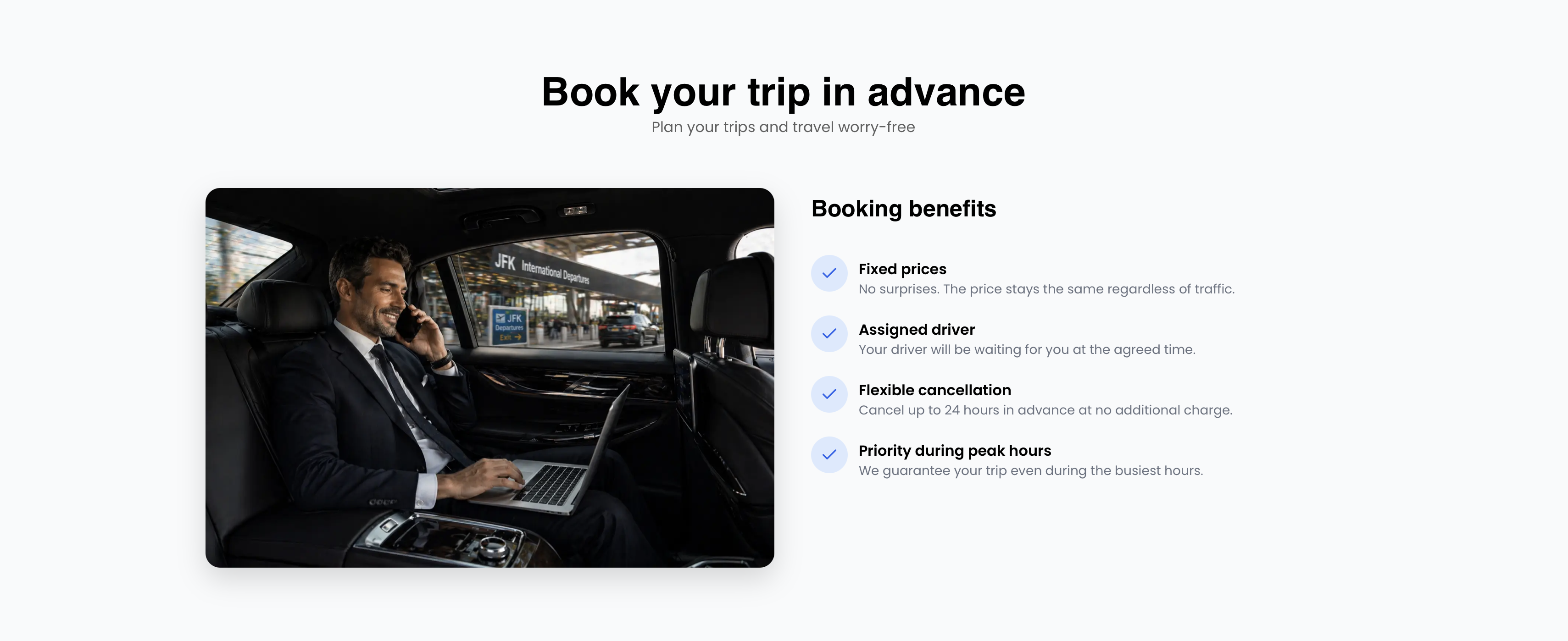 Professional chauffeur holding name sign for JFK airport meet and greet pickup service Design X Limo NYC