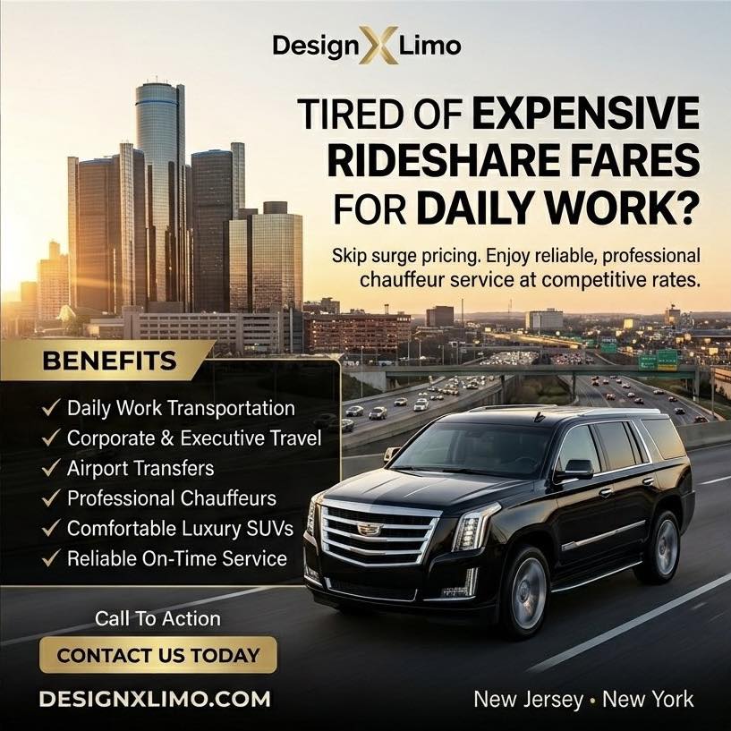 STOP OVERPAYING FOR RIDESHARE APPS YOUR DAILY -COMMUTE DESERVES BETTER - DITCH SURGE PRICING- RIDE IN COMFORT RELIABLE DAILY RIDES AT AFFORDABLE RATES - UPGRADE YOUR DAILY COMMUTE TODAY